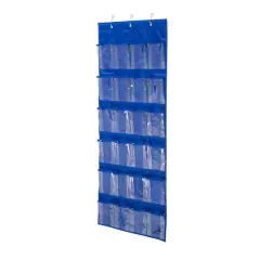 Honey Can Do 24 Pocket OTD Shoe Rack Blue