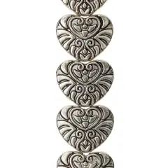 Silver-Plated Metal Heart Beads, 18mm by Bead Landing&trade;