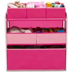 Design and Store Pink 6 Bin Toy Organizer