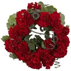 17&rdquo; Red Geranium Wreath