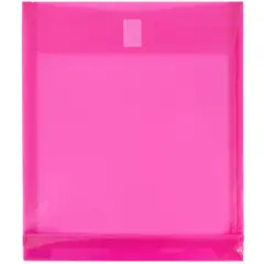 JAM Paper VELCRO&reg; Closure 9.75" x 11.75" Expandable Open End Envelopes, 12ct. Fuchsia