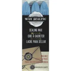 Manuscript Wax Sealing Wax Sticks with Wicks, 3ct. Powder Blue