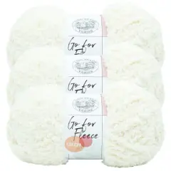 3 Pack Lion Brand&reg; Go For Fleece Sherpa Yarn Cream