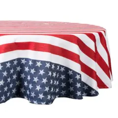 DII&reg; 70" Round Stars & Stripes Tablecloth
