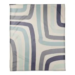 Abstract Blue Stripes Fleece Throw