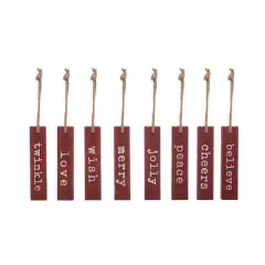 Hello Honey&reg; 8" Red Wood Christmas Sentiment Wall D&eacute;cor, 8ct.