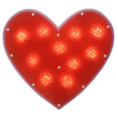 12" Lighted Shimmering Red Heart Window Silhouette Decoration