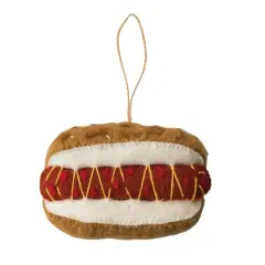 Hello Honey&reg; Handmade Wool Felt Hot Dog Ornament