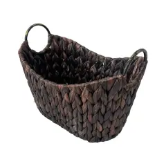 Small Espresso Woven Basket with Metal Handles by Ashland&reg;