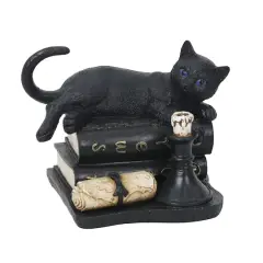 8.25" Cat with Books & Candle Tabletop D&eacute;cor by Ashland&reg;