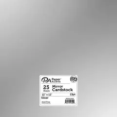 PA Paper&trade; Accents 12" x 12" Mirror Cardstock, 25 Sheets Silver