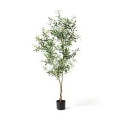 Glitzhome&reg; 6ft. Potted Faux Olive Tree