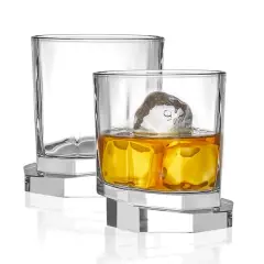 JoyJolt&reg; 10.5oz. Aqua Vitae Octagon Off Base Whiskey Glasses, 2ct.