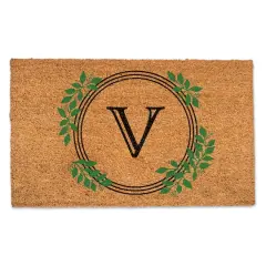 Laurel Circle Monogram Door Mat V