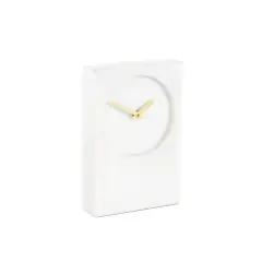 9" White Marble Rectangular Clock