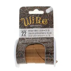 The Beadsmith&reg; Wire&trade; Elements 22 Gauge Tarnish-Resistant Wire Antique Brass