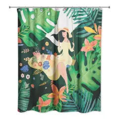Jungle Swing Girl 71" x 74" Shower Curtain