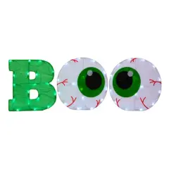 44" BOO Eyeballs Tinsel Fabric LED Porch Sign