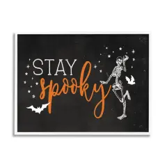 Stupell Industries Stay Spooky Skeleton Framed Giclee Art White