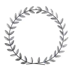 20" White Metal Olive Leaf Wall D&eacute;cor