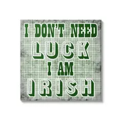 Stupell Industries Don't Need Luck I'm Irish Funny Plaid Canvas Wall Art