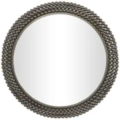 CosmoLiving by Cosmopolitan Black Metal Ball Wall Mirror with Beaded Detailing 32" x 1" x 32"