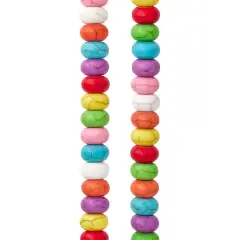 Colorful Howlite Rondel Beads, 8mm by Bead Landing&trade;