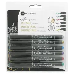Manuscript Calli-Creative Metallic Italic Markers, 6ct.