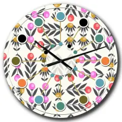 Designart 'Retro Abstract Floral Design Xi Mid-Century Modern Wall Clock