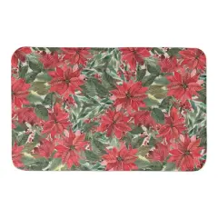 Poinsettia Pattern Bath Mat