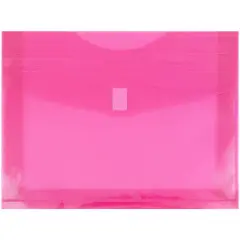 JAM Paper 9.75" x 13" Plastic Hook & Loop Closure Envelopes, 12ct. Fuchsia Pink