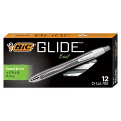 BIC&reg; Glide&trade; Exact Black Fine Point 0.7mm Retractable Ball Point Pens, 12ct.