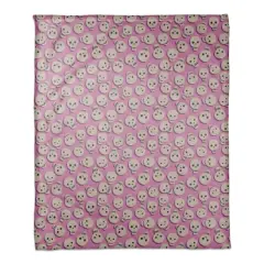 Pinky Skull Pattern Fleece Blanket