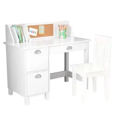 KidKraft Study Desk with Chair White
