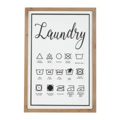 White Farmhouse Laundry Guide Wood Wall Decor, 22" x 32"