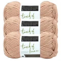 3 Pack Lion Brand&reg; Touch of Linen Yarn Clay