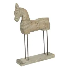 Hello Honey&reg; 22" Distressed Mango Wood Horse Figurine