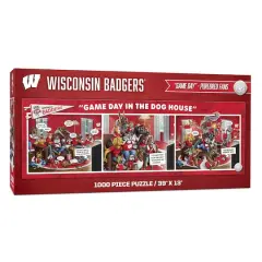 College Game Day in the Dog House 1,000 Piece Puzzle Wisconsin Badgers