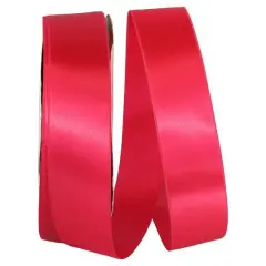 JAM Paper 1.5" x 100yd. Double Face Satin Ribbon Shocking Pink
