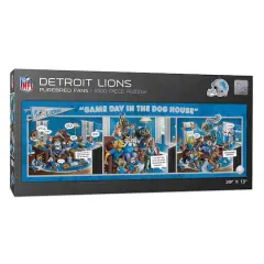 NFL Game Day in the Dog House 1,000 Piece Puzzle Detroit Lions