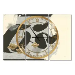 Designart Glam Collage Modern 3 Panel Wall Clock