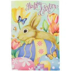 Springtime Colors Happy Easter Bunny & Eggs Garden Flag