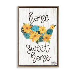 Stupell Industries Floral Americana Phrase Floater Framed Art Brown