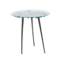 Black Aluminum Modern Accent Table, 22" x 22" x 22"