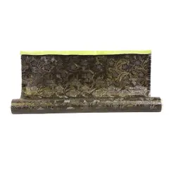 JAM Paper Windsor Cameo Floral Foil Wrapping Paper, 20" x 30ft. Black