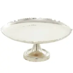 CosmoLiving by Cosmopolitan 13" Silver Aluminum Cake Stand