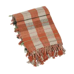 Hello Honey&reg; Warm Tone Plaid Cotton Blend Throw Blanket