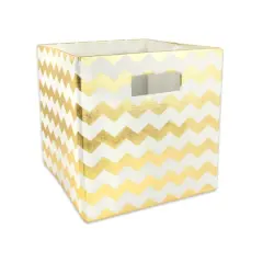 DII&reg; 13" Polyester Chevron Storage Cube Gold