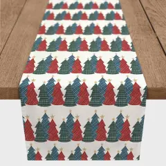 72'' Christmas Tree Trio Cotton Twill Runner