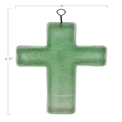 Hello Honey&reg; 5.5" Recycled Glass Hanging Cross